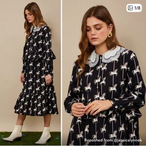 Sister Jane Navy Carousel Midi Dress